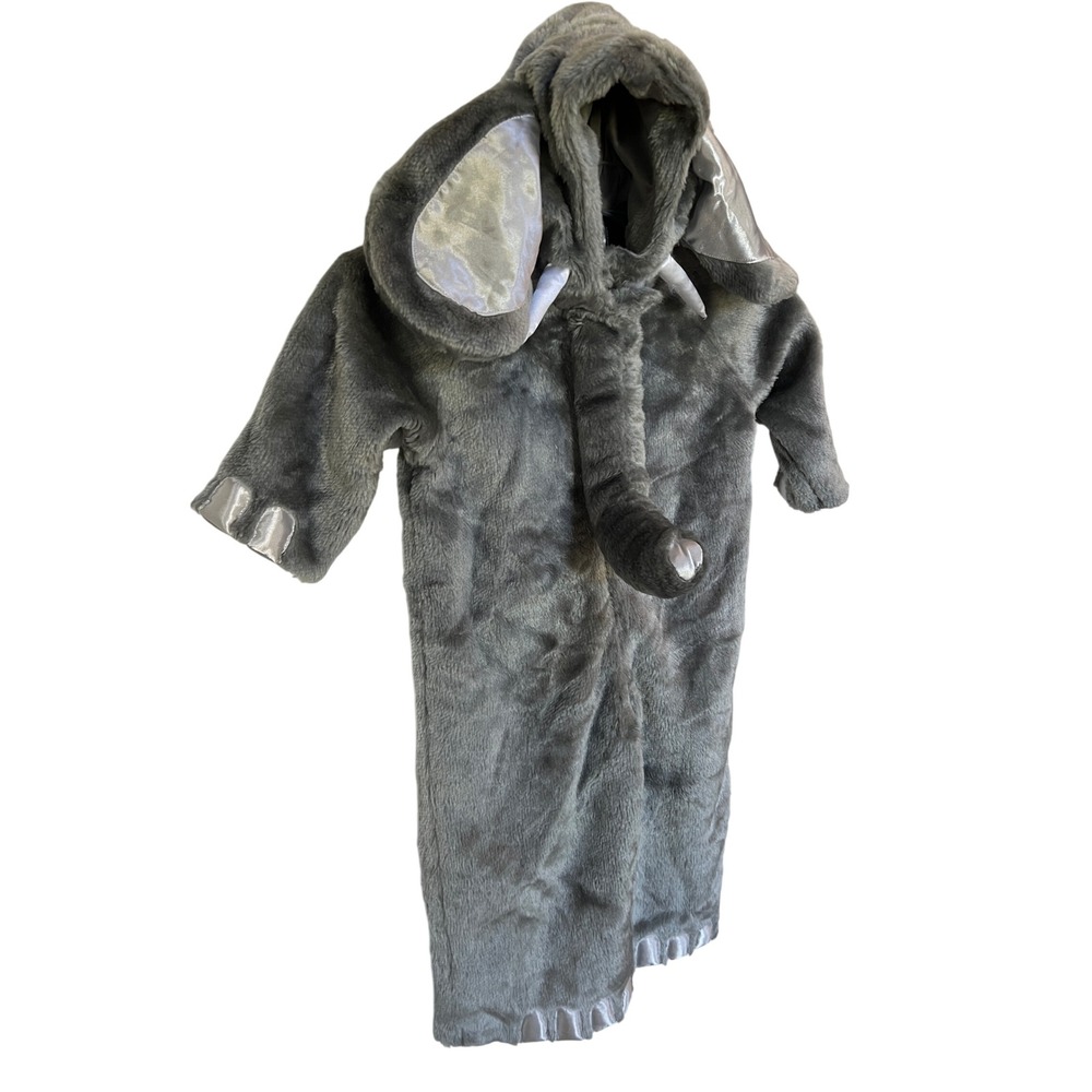 New other Authentic Kids Toddler Gray Plush Elephant One Piece Costume Size 2T